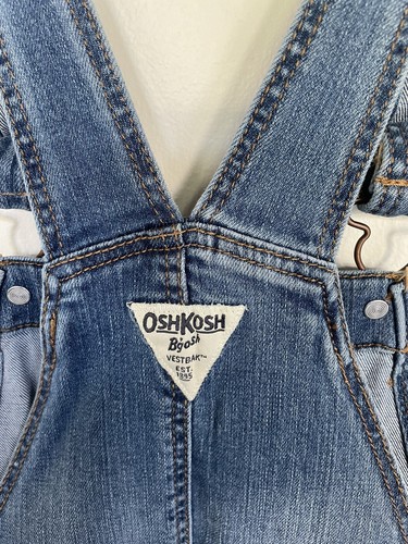 Oshkosh Girls Overall Blue Denim Dress Adjustable Straps Size 10 - Picture 7 of 7