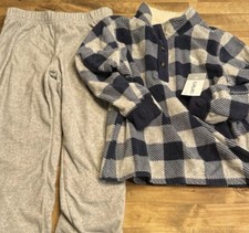 BRAND NEW CARTERS CORE 2 Pc SET TODDLER SQUARE DESIGN FLEECE W/ PANTS 4t