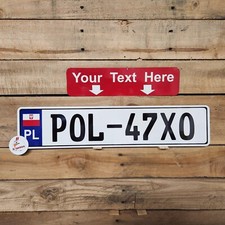 Poland Polish Euro European License Plate Any Text Custom