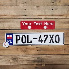 POLAND, POLISH, EURO European license plate, ANY TEXT, CUSTOM,