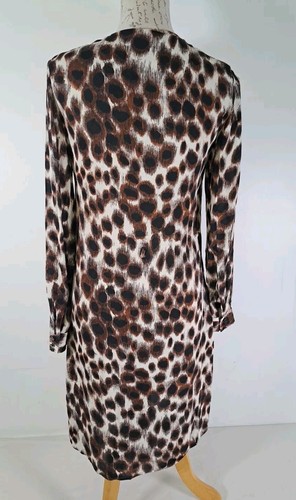 Camicia da giorno LK BENNETT Sade Toffee marrone bianca stampa animalier manica lunga abito UK 6 - Foto 6 di 20