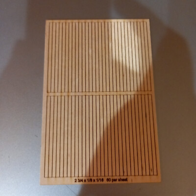 O scale lumber 2 3/4 x 1/8 x 1/16  60 planks per sheet