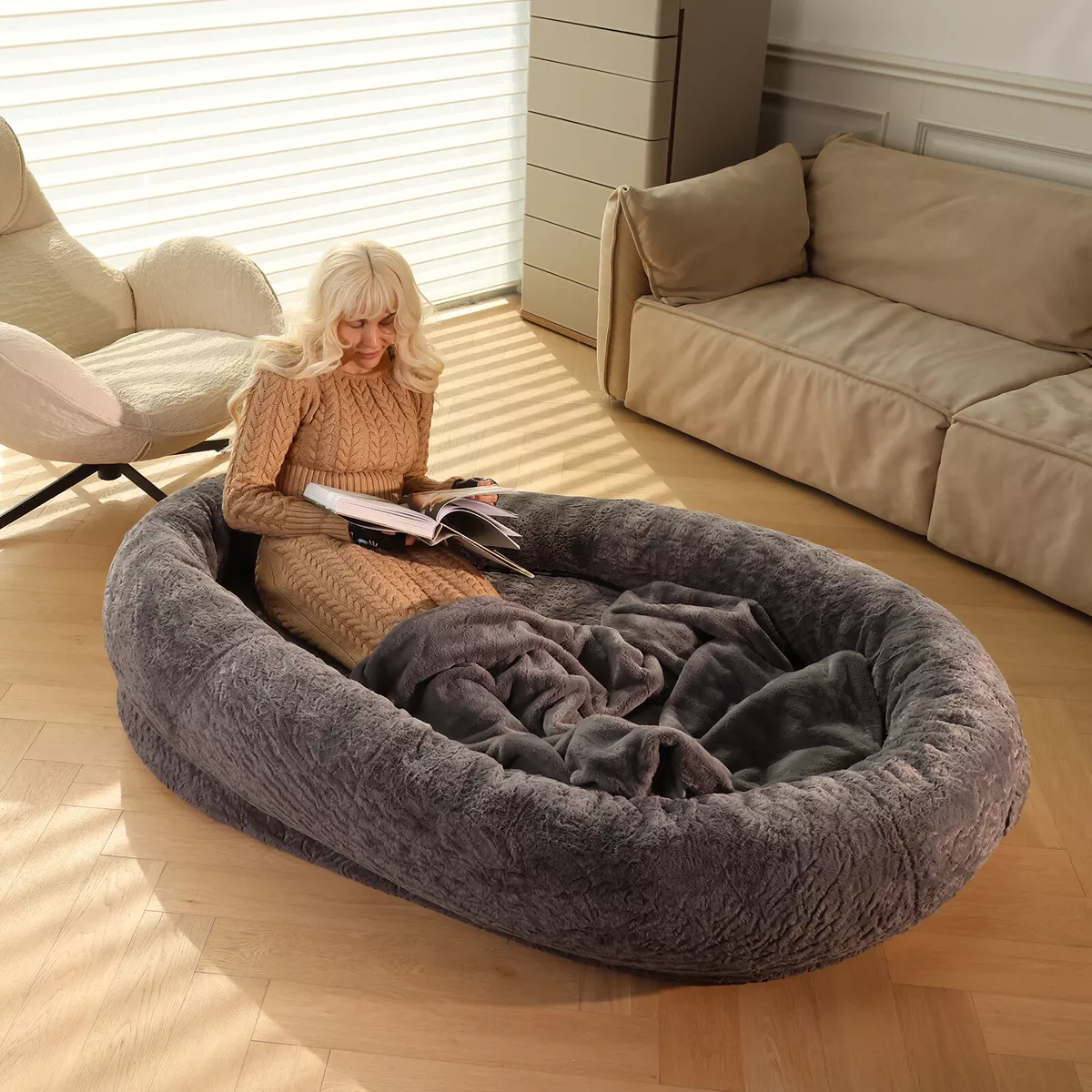 Multi-Purpose Oversize Beanbag Sac Cover Soft Living Room Giant Foam Bean  Bag for Adult Family Children - China Giant Foam Bean Bag, Foam Bean Bag  Sofa