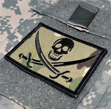 DAESH WHACKER GREEN BERETS URBAN WARFARE SSI: PIRATE SKULL CALICO JACK MULTICAM