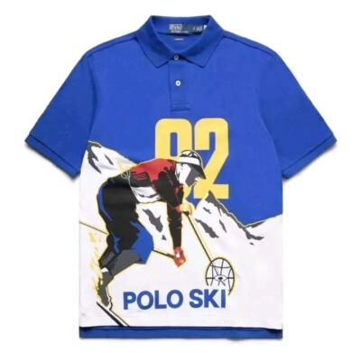 Polo Ralph Lauren Retro Ski 92 Mesh Shirt Snow Beach Stadium Mens