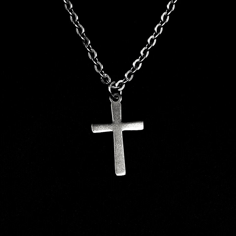 Collana CROCE 20x12mm Argento catena con Ciondolo Crocifisso lunga da Uomo Donna - Immagine 2 di 4