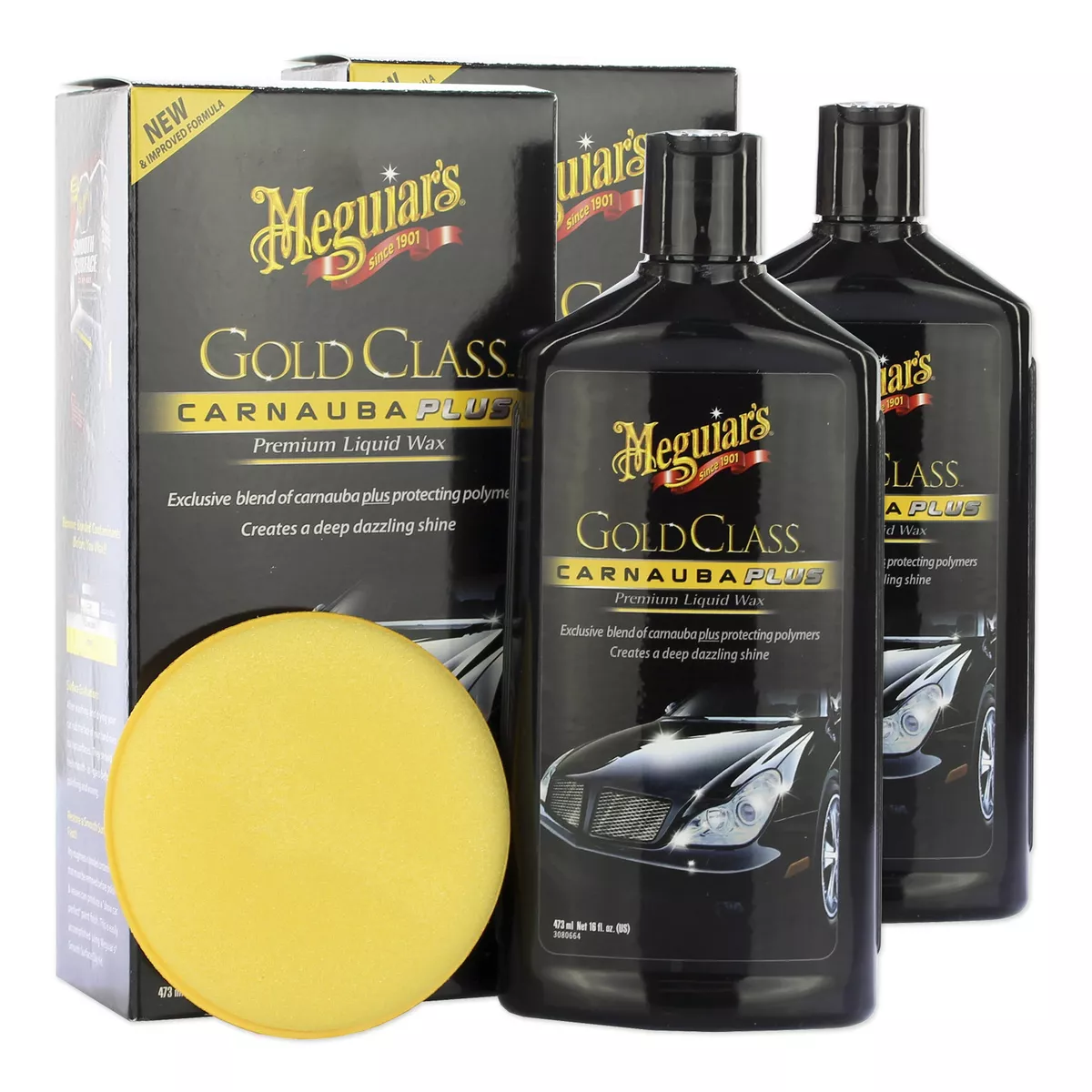 2x Meguiars Gold Class Carnauba Plus Premium Wax Liquid 473ml