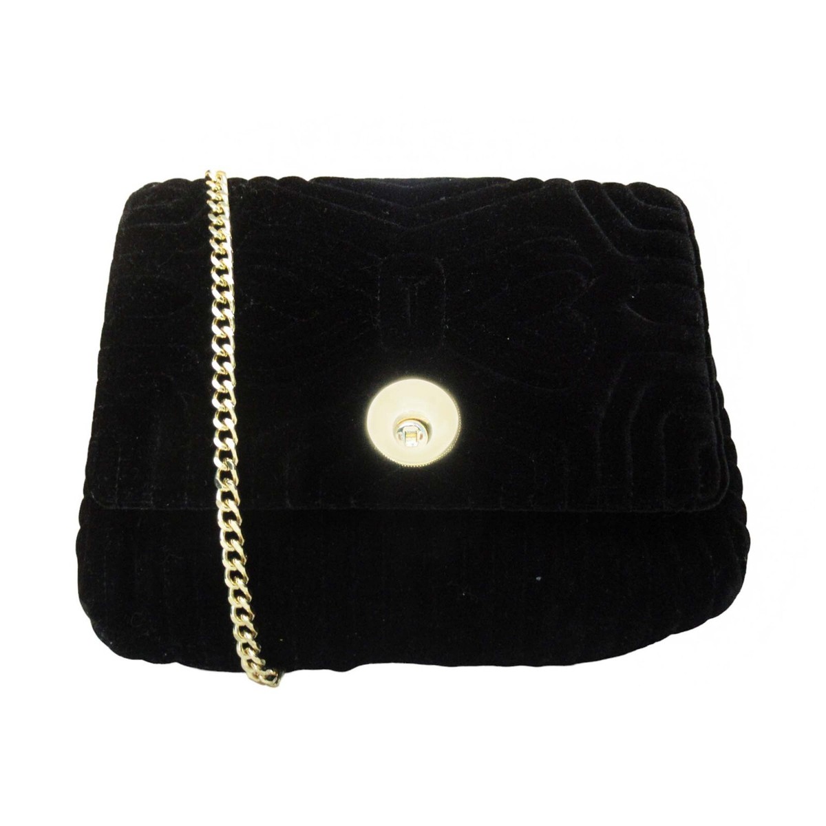 Ted Baker Rachila Quilted Black Velvet Crossbody Bag