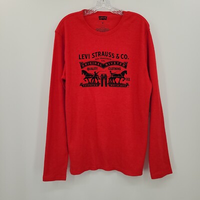 Levi's Men's Long-Sleeve Thermal T-Shirt Crimson Red Medium