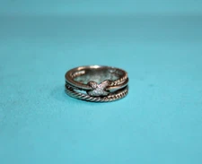 David Yurman Sterling Silver Diamond X Crossover Ring Size 5.75  [045GCM]