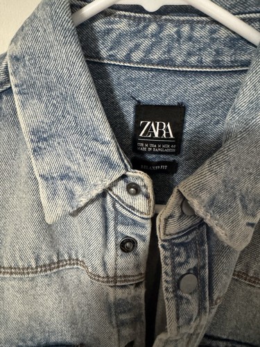 Zara Ripped Denim Overshirt M Various Colors jeans shirt jacket trucker - Picture 5 of 7