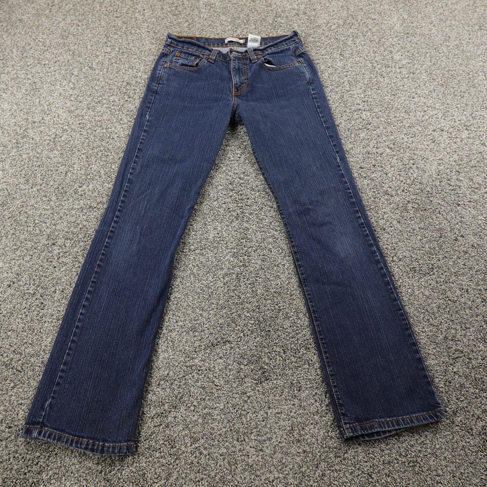 Womens 6 Dark Blue Denim Pants 505 Straight Preppy Stretch Y