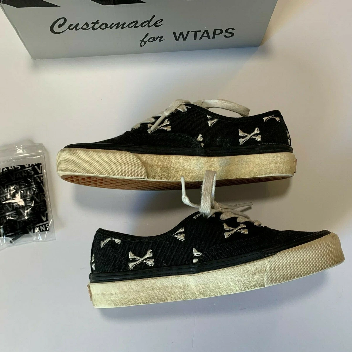 RARE Vans Vault Wtaps OG Authentic LX BONES Men 3.5 Womens 5 Black