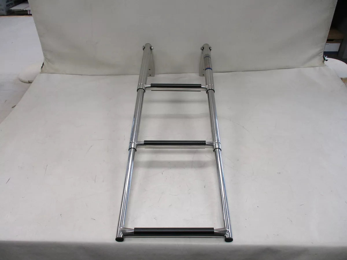 WHITE WATER STAINLESS STEEL OVER PLATFORM TELESCOPING LADDER