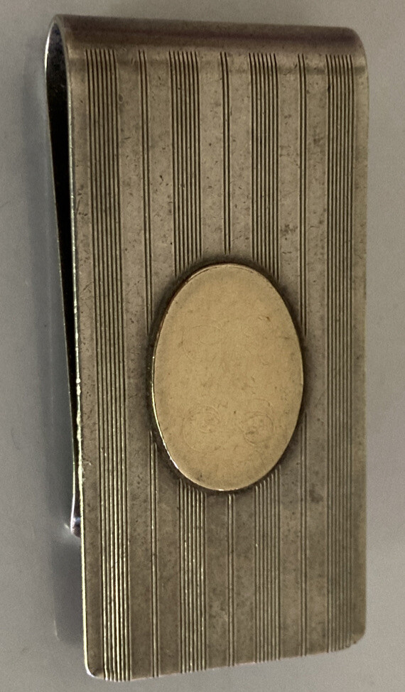 Money Clip Holder Leonore Doskow Sterling Silver 14k Gold Mono-image