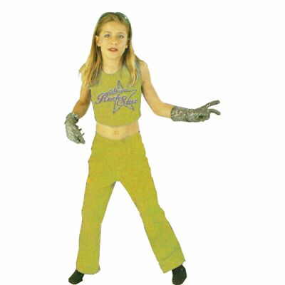 Rockstar Pop 80er Jahre Star Musik Rock Outfit Band Kostüm Verkleidung Mädchen