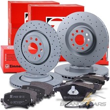 ZIMMERMANN SPORT-BREMSSCHEIBEN + BELÄGE + WK VORNE+HINTEN FÜR VW PASSAT 3C 05-10