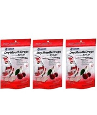 Hager Dry Mouth Drops Cherry Lozenges with Xylitol 2 Oz  Pack Of 3 