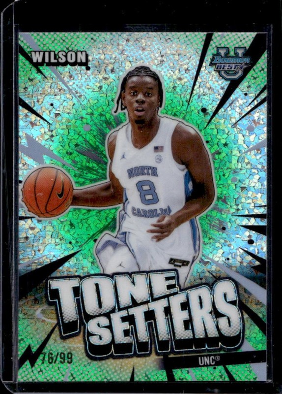 2025-26 Bowman Best U Caleb Wilson Tone Setters Green Mini-Diamond Refractor /99