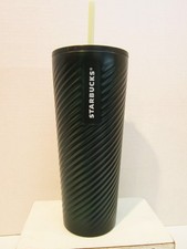 Starbucks 2022 Holiday Metallic Dark Green Spiral Ribbed Stainless Steel Tumbler 24oz — listing 4