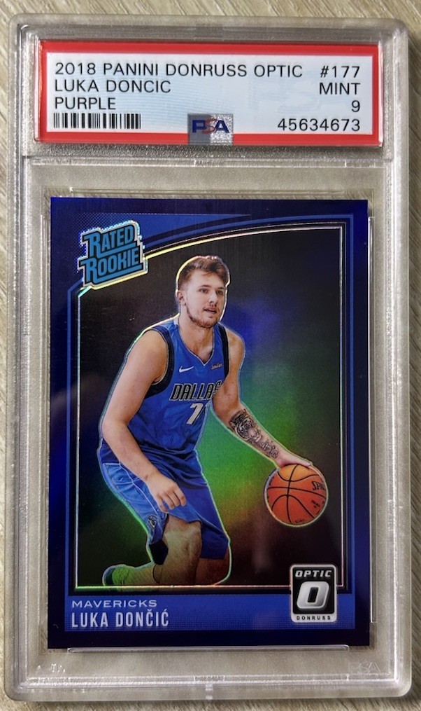 2018 Optic Luka Doncic Rated Rookie Purple #177 PSA 9