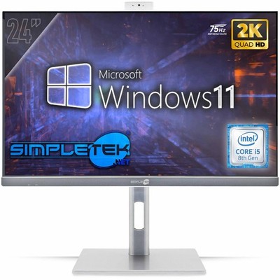 All In One 24'' 2k 75hz I5 8°gen Win 11 Ram 8gb Ssd 240gb Gaming Render Vesa Pc_