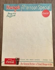 Vintage Blanket Coca Cola Menu Pad - Unused