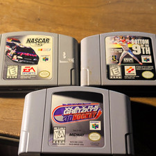 Nintendo 64 N64 Cartridge Lot NASCAR 99 Bottom 9th Gretzky 3D Hockey