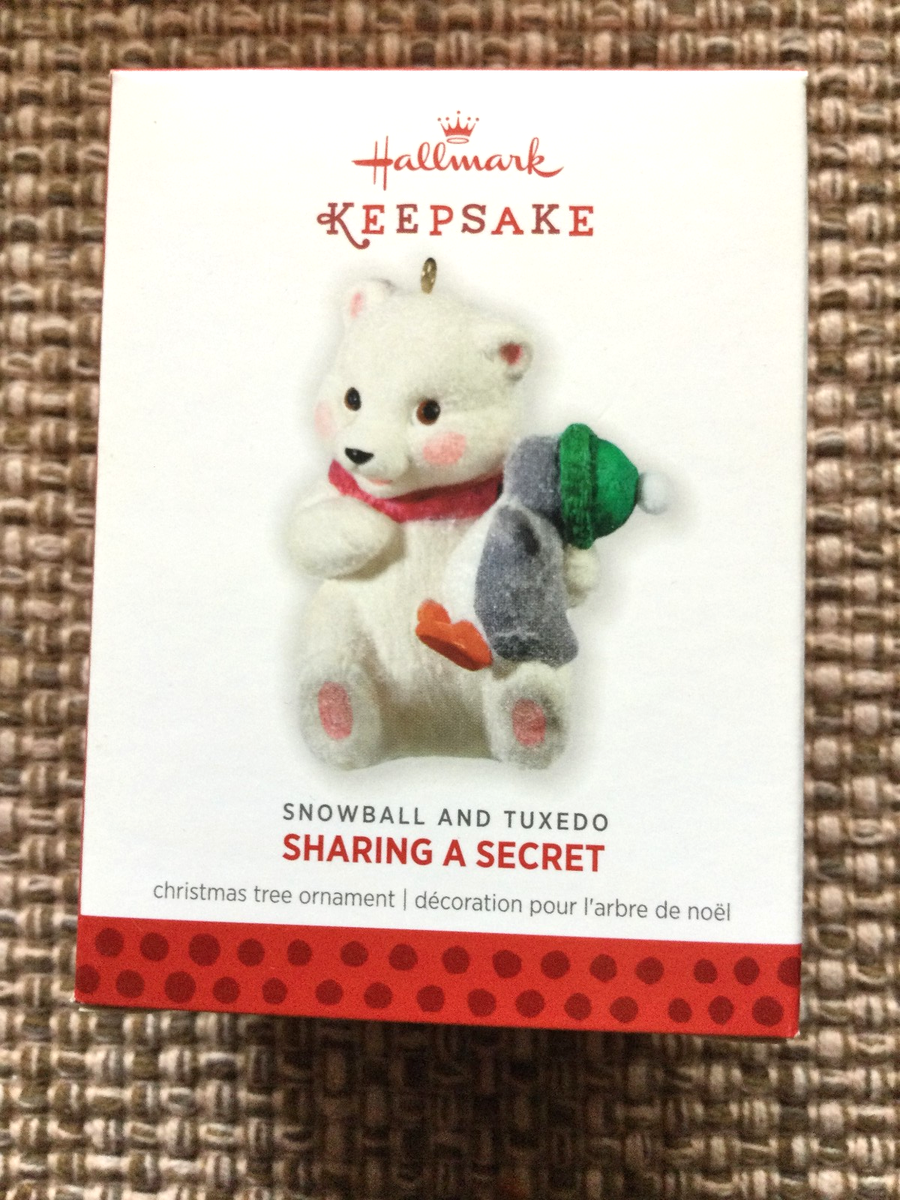 2013 Hallmark Sharing a Secret Snowball and Tuxedo Ornament - 13th in Series