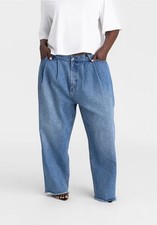 KBB by KAHLANA Women's High-Rise Barrel Leg 'The Devin Jean' - Medium Wash 26
