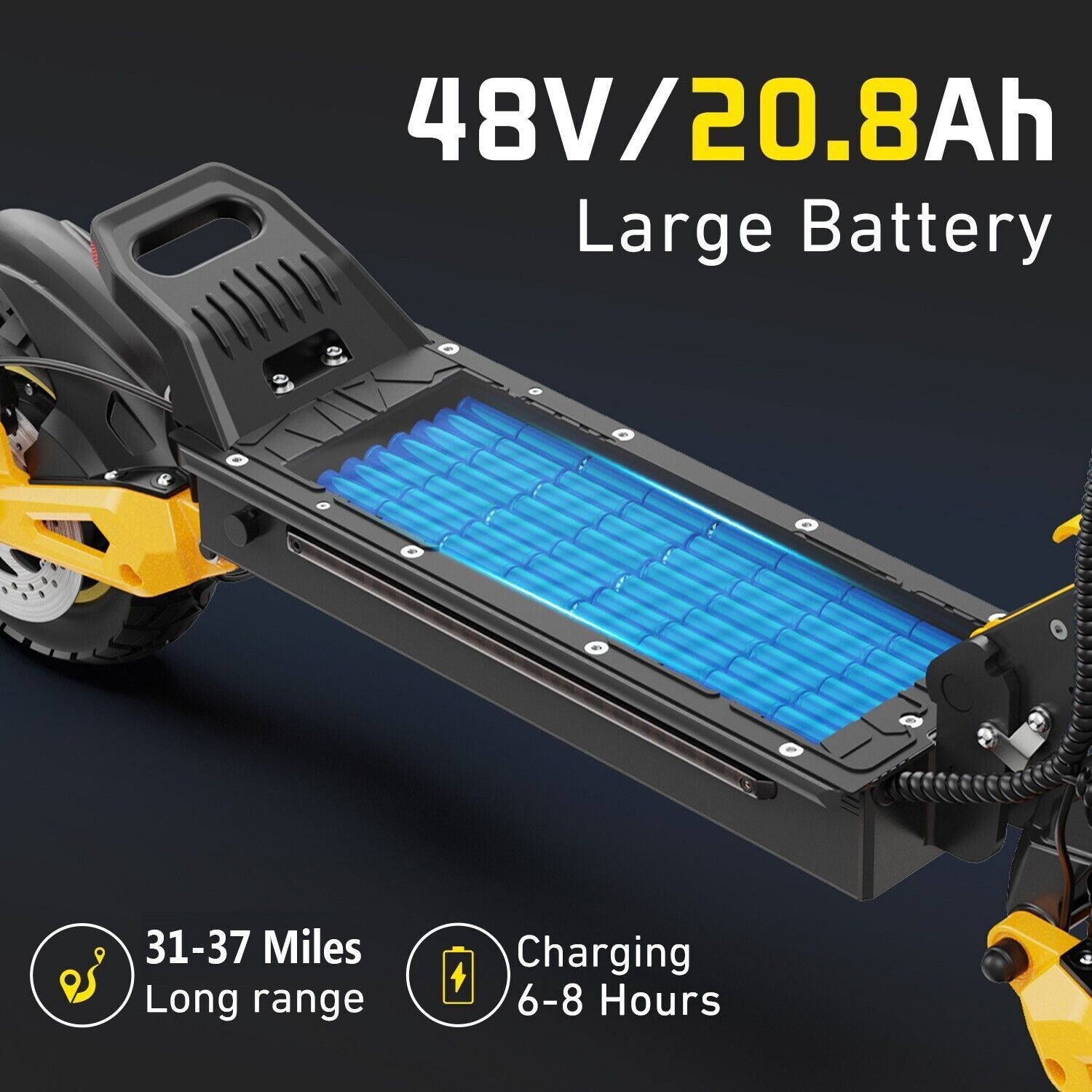 Adult Electric Scooter Dual SUSPENSION & BRAKES E Scooter 37MPH 37 Miles Rang US