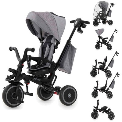 Designer Spin 6 in 1 Falttrike mit Regenschutz hellgrau