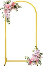 Arch Backdrop Stand 6FT Balloon Arch Stand Stable Gold Wedding Arch Frame Met...