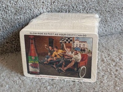 100 Beer Coasters New Belgium Slow Ride As Fast As Your Couch Can Go #2 A241
