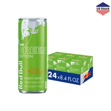 Red Bull Green Edition Energy Drink 8.4oz Cans Curuba Elderflower 24 Pack