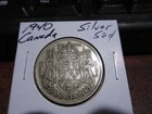 Canada 1940 - 50 Cent half dollar Canadian Coin - 80% Silver