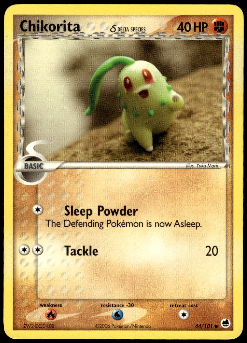 Chikorita 44/101 Dragon Frontiers Pokemon