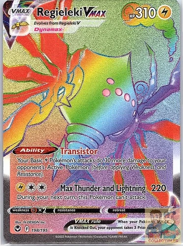 Regieleki VMAX 198/195 Rainbow Rare Silver Tempest Pokemon Lightly Played