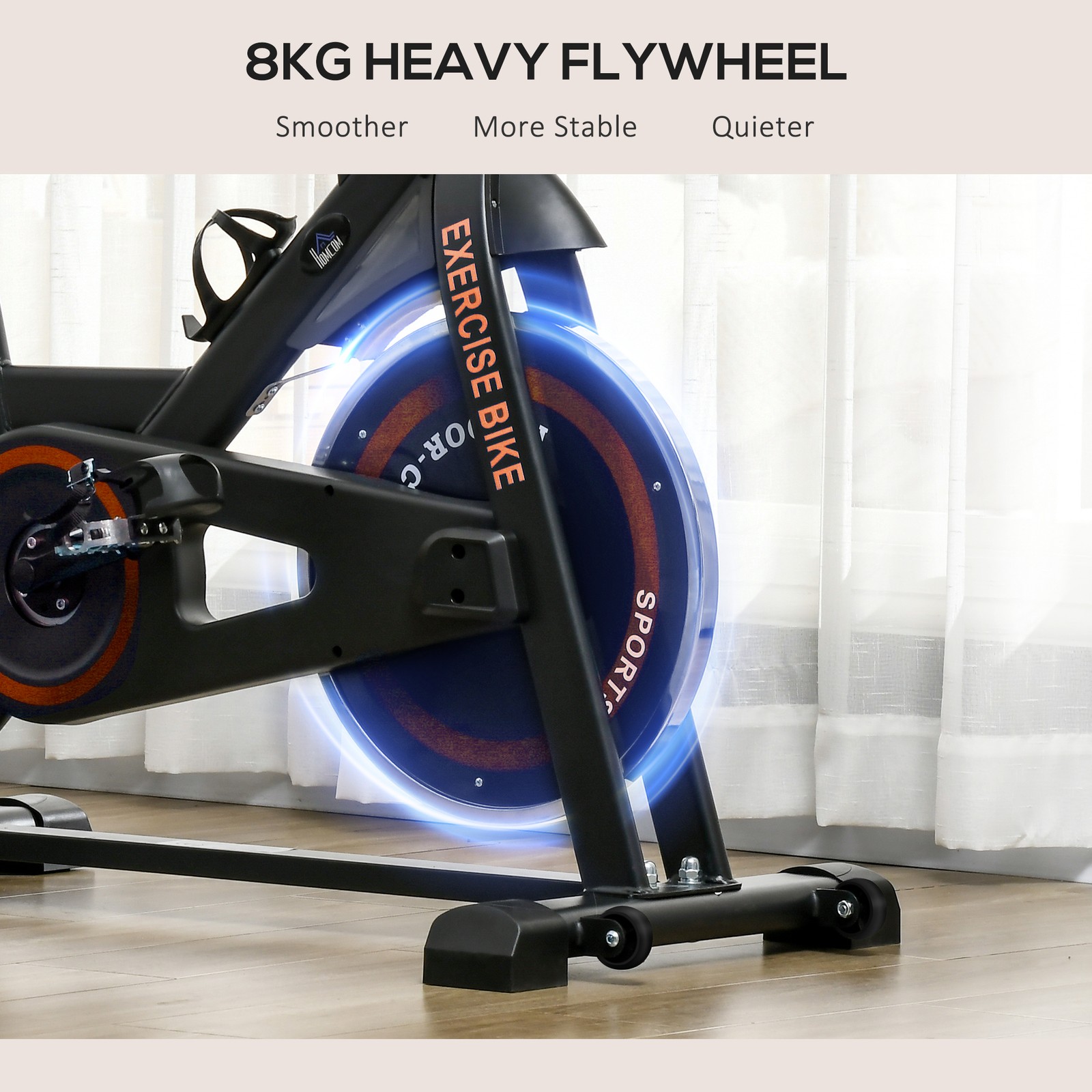 Exercise Cycling Bike w/ Adjustable Height/Resistance, Pedal Cages, & LCD