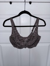 Wacoal 36DDD Arabesque Lace Unlined Cup Underwire Bra in Muted Brown 85199