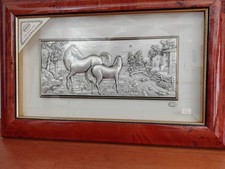 Quadro In Argento Cavalli  45x30 Alliani