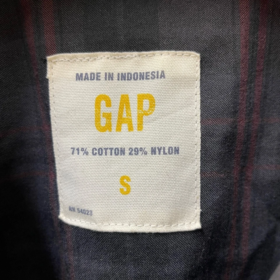 Chaqueta de bombardero vintage Gap para hombre talla pequeña cremallera completa a cuadros café corredor bolsillos Foto 3 de 4