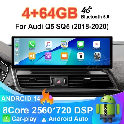 14,9 Android 14 Autoradio 4G LTE Octa Kern 64GB GPS Navi DSP WiFi für Audi Q5 A4