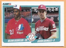 DESHIELDS/GRIMSLEY MAJOR LEAGUE PROSPECTS #653 - FLEER NM-MT 1990