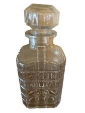 Cut Glass Whiskey/Liquor Decanter w/ Stopper VTG