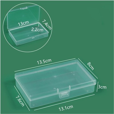 Lots Clear Plastic Storage Container Box Hinged Lid Art Jewelry Making Organizer