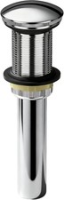 All Metal Brass Pop Up Drain Stopper Without Overflow, Chrome