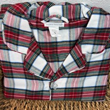 POTTERY BARN KIDS "ADULT" STEWART PLAID FLANNEL PAJAMA SET, SIZE SMALL