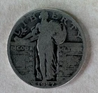 1927 Philadelphia Mint Standing Liberty Quarter - 90% Silver - Free Shipping!