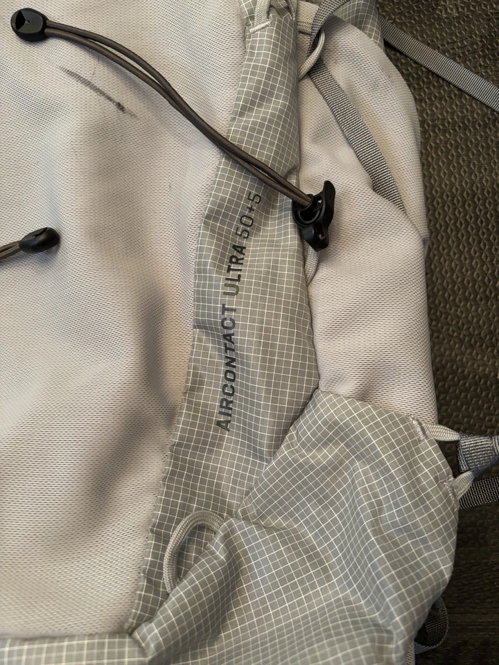 Deuter Aircontact Ultra 50 + 5 Lightweight Gray Hiking Climbing Travel Backpack - Image 2 of 4